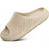 BULLIANT Pillow Slide Sandals For Women and Men-High Density Cushioned Shower Slippers Massage Sandals-Nonslip(Creamy White8882)