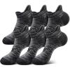 BULLIANT Men Running Socks 6Pairs,Active Ankle Compression Socks Mixed Nylon Cushioned Sole Arch Support Breathable Wicking(6pairs-black8912)
