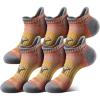 BULLIANT Men Running Socks 6Pairs,Active Ankle Compression Socks Mixed Nylon Cushioned Sole Arch Support Breathable Wicking(6pairs-gray Heather 8914)