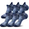 BULLIANT Men Running Socks 6Pairs,Active Ankle Compression Socks Mixed Nylon Cushioned Sole Arch Support Breathable Wicking(6pairs-white8913)