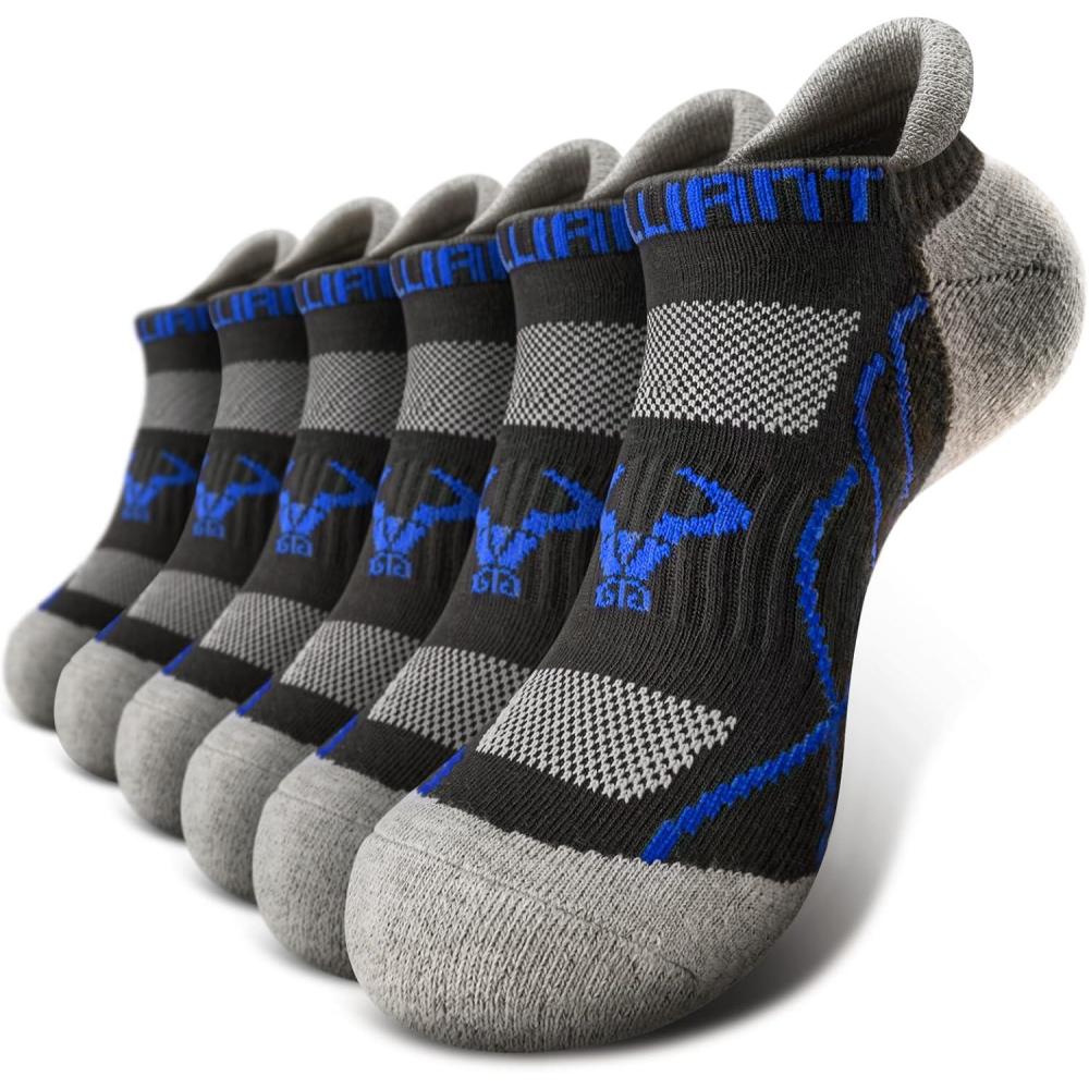image:imageBULLIANT Men Ankle Socks 6PairsAthletic Running Socks No Show for Men Cushioned Footbed Arch Support6pairsblack8901