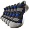 BULLIANT Men Ankle Socks 6Pairs,Athletic Running Socks No Show for Men Cushioned Footbed Arch Support(6pairs-black8901)
