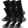 BULLIANT Men Socks, Athletic Compression Crew Socks Cushioned for Men Running Sports Hiking Fishing Arch Support(6pairs-black9070)