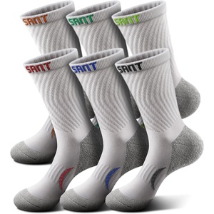 BULLIANT Men Socks, Athletic Compression Crew Socks Cushioned for Men Running Sports Hiking Fishing Arch Support(6pairs-white9071)