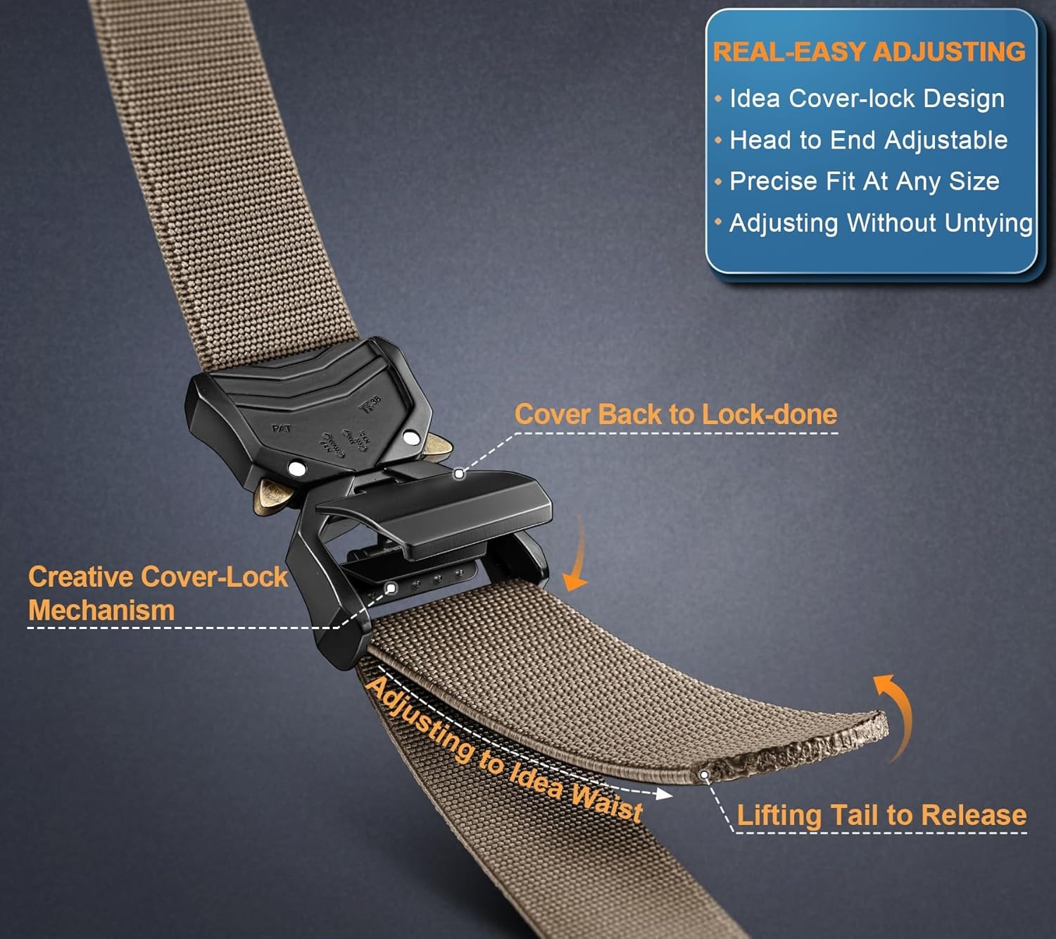 image:imageBULLIANT Men Belt MultipackTacitcal Holster Web Adjustable Belt Stretch Fit Quickly Release For Outdoor DutyCut For Fit2packblackLight Brown7798
