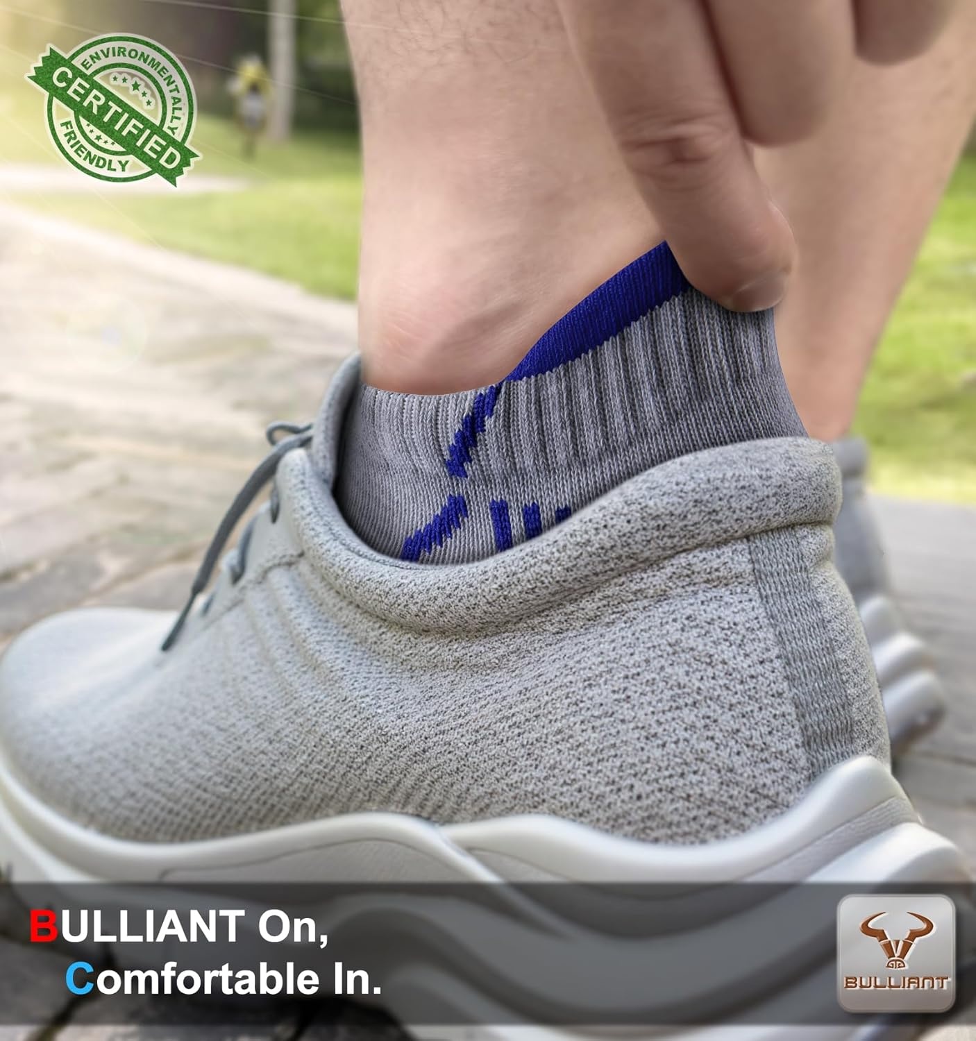 image:imageBULLIANT Men Running Socks 6PairsAnkle Athletic Socks Wicking Cushioned for Men WalkingArch Compression Support6pairs6 Color Mixed8250