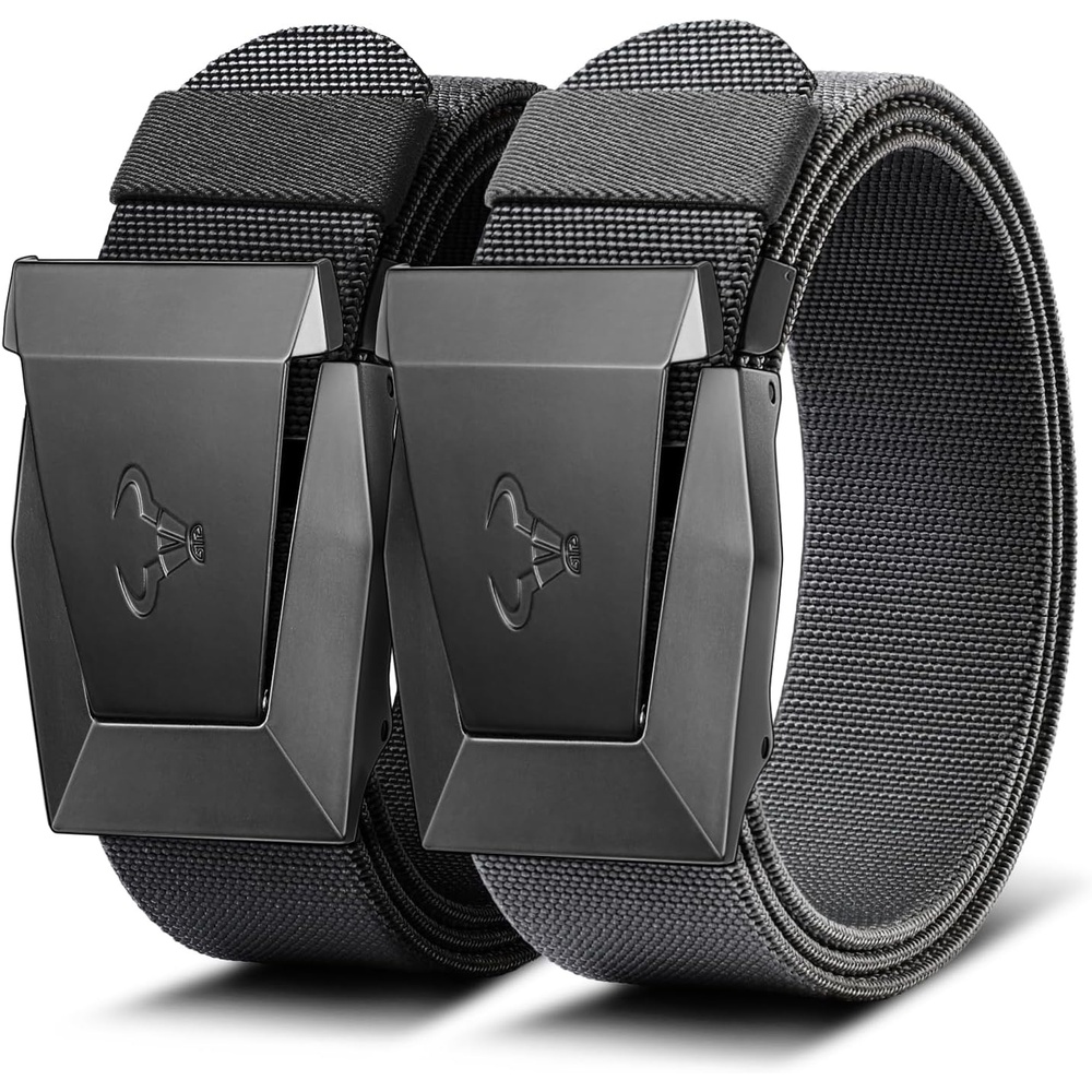 image:imageBULLIANT Men Belt MultipackTacitcal Holster Web Adjustable Belt Stretch Fit Quickly Release For Outdoor DutyCut For Fit2packblackDark Gray7537