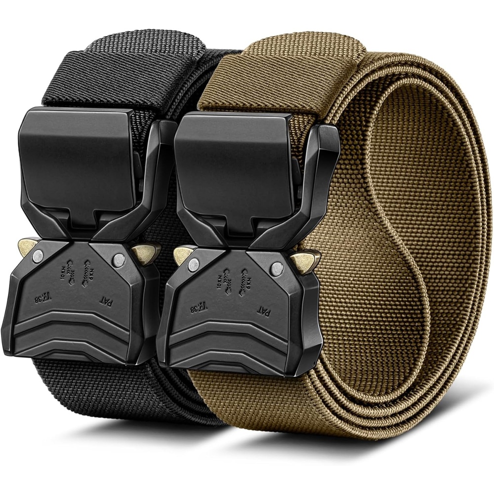 image:imageBULLIANT Men Belt MultipackTacitcal Holster Web Adjustable Belt Stretch Fit Quickly Release For Outdoor DutyCut For Fit2packblackWood Thrush7797