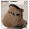 BULLIANT Men Running Socks 6Pairs-Ankle Athletic Socks Wicking Cushioned for Men Walking-Arch Compression Support(6pairs-camel8248)
