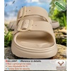 BULLIANT Women Slide Sandals, Comfortable Flat Slip-on Shoes Cushioned Arch-Support Sole Adjustable Fit(Camel8885)