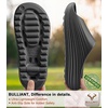 BULLIANT Women slide sandals-Pillow Slippers Shower Massage Sandals Recovery Cushioned Thick Sole-Nonslip Lightweight(Black8877)