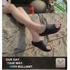 BULLIANT Women slide sandals-Pillow Slippers Shower Massage Sandals Recovery Cushioned Thick Sole-Nonslip Lightweight(Black8877)