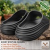 BULLIANT Women slide sandals-Pillow Slippers Shower Massage Sandals Recovery Cushioned Thick Sole-Nonslip Lightweight(Black8877)