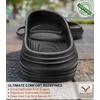 BULLIANT Women slide sandals-Pillow Slippers Shower Massage Sandals Recovery Cushioned Thick Sole-Nonslip Lightweight(Black8877)