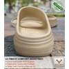 BULLIANT Women slide sandals-Pillow Slippers Shower Massage Sandals Recovery Cushioned Thick Sole-Nonslip Lightweight(Creamy White8879)