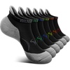 BULLIANT Men Running Socks 6Pairs-Ankle Athletic Socks Wicking Cushioned for Men Walking-Arch Compression Support(6pairs-black6467)
