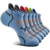 BULLIANT Men Running Socks 6Pairs-Ankle Athletic Socks Wicking Cushioned for Men Walking-Arch Compression Support(6pairs-cambridge Blue8247)