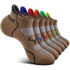 BULLIANT Men Running Socks 6Pairs-Ankle Athletic Socks Wicking Cushioned for Men Walking-Arch Compression Support(6pairs-camel8248)