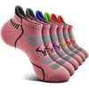 BULLIANT Men Running Socks 6Pairs-Ankle Athletic Socks Wicking Cushioned for Men Walking-Arch Compression Support(6pairs-pink8249)