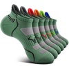 BULLIANT Men Running Socks 6Pairs-Ankle Athletic Socks Wicking Cushioned for Men Walking-Arch Compression Support(6pairs-shale Green8246)