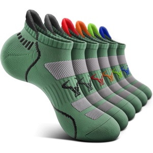 BULLIANT Men Running Socks 6Pairs-Ankle Athletic Socks Wicking Cushioned for Men Walking-Arch Compression Support(6pairs-shale Green8246)