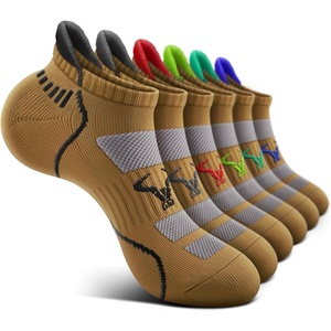 BULLIANT Men Running Socks 6Pairs-Ankle Athletic Socks Wicking Cushioned for Men Walking-Arch Compression Support(6pairs-wood Thrush8245)